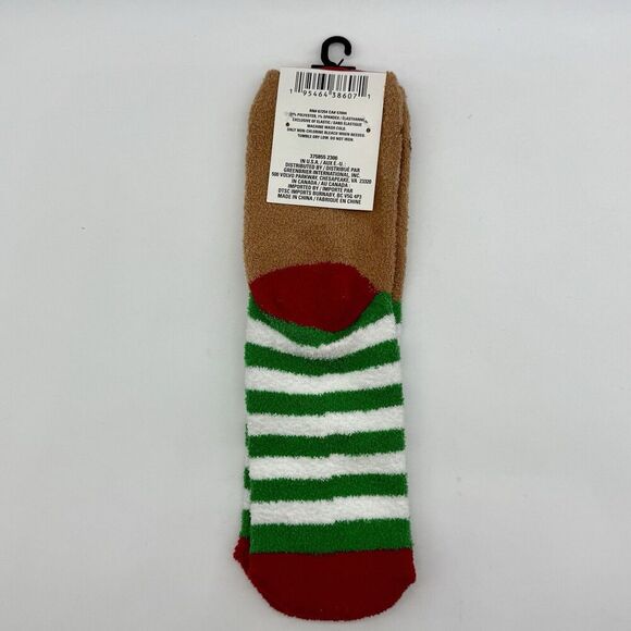 Aloe Infused Christmas Crew Socks Reindeer Holiday Fits Shoe 5-9 NEW - Picture 2 of 2